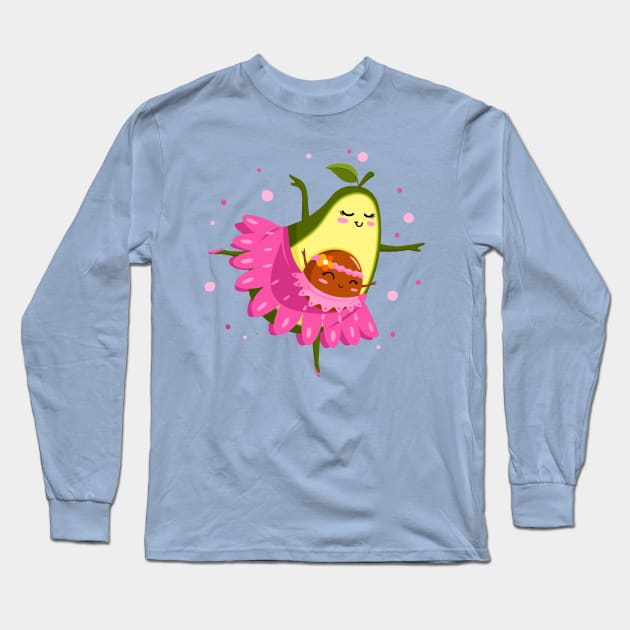 avocado mum dancing ballet Long Sleeve T-Shirt by Mako Design 